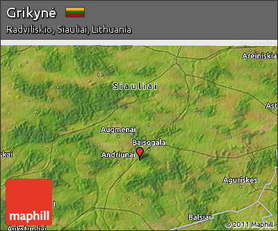 Satellite 3D Map of Grikynė