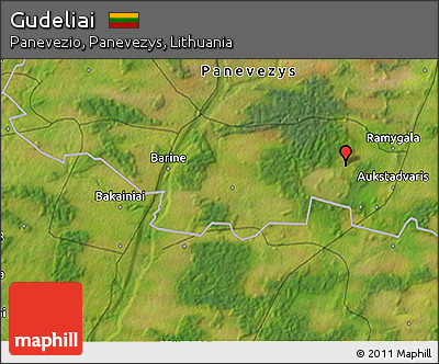 Satellite 3D Map of Gudeliai