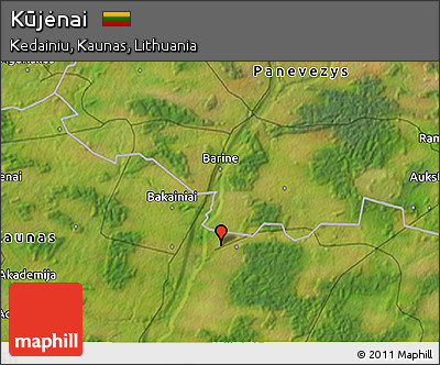 Satellite 3D Map of Kūjėnai