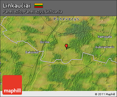 Satellite 3D Map of Linkaučiai