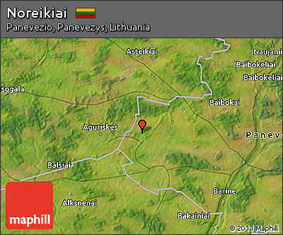 Satellite 3D Map of Noreikiai