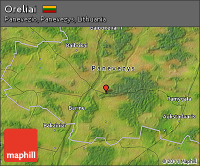 Satellite 3D Map of Oreliai
