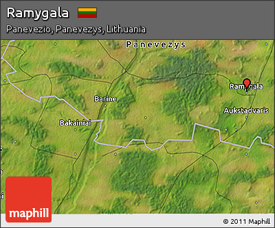 Satellite 3D Map of Ramygala
