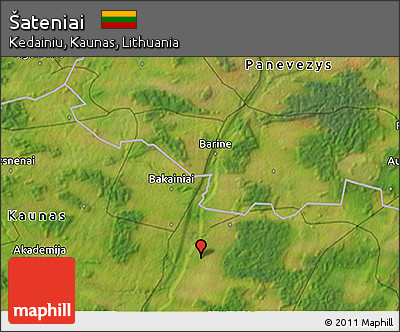 Satellite 3D Map of Šateniai
