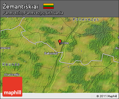 Satellite 3D Map of Žemantiškiai