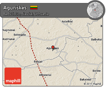 Shaded Relief 3D Map of Aguriškės