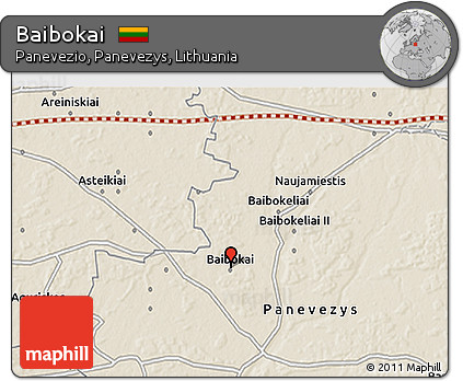 Shaded Relief 3D Map of Baibokai