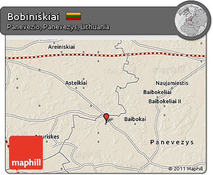 Shaded Relief 3D Map of Bobiniškiai