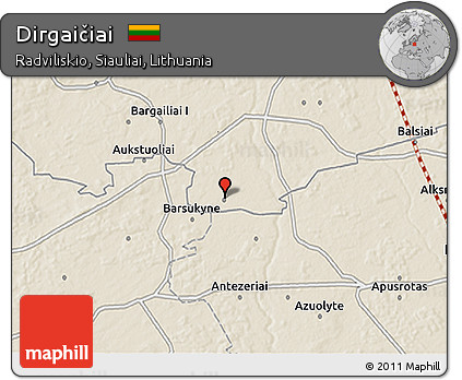 Shaded Relief 3D Map of Dirgaičiai