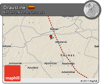Shaded Relief 3D Map of Draustinė