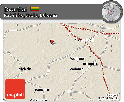 Shaded Relief 3D Map of Dvarčiai