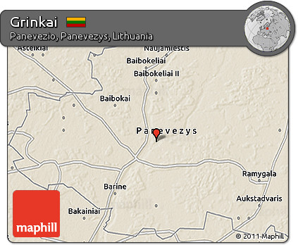 Shaded Relief 3D Map of Grinkai