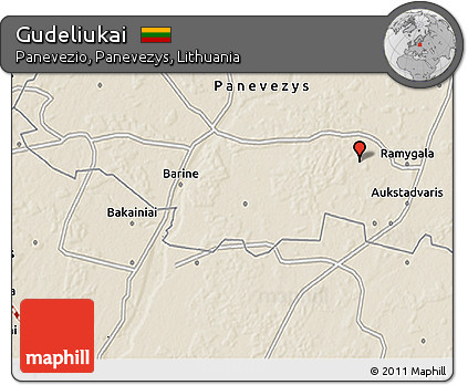 Shaded Relief 3D Map of Gudeliukai