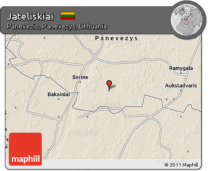 Shaded Relief 3D Map of Jateliškiai