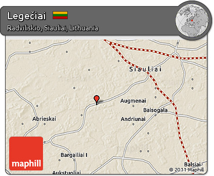 Shaded Relief 3D Map of Legečiai
