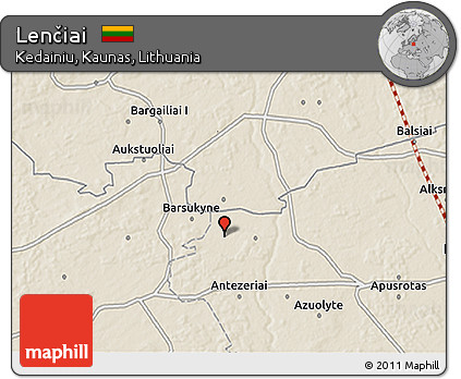 Shaded Relief 3D Map of Lenčiai