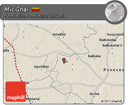 Shaded Relief 3D Map of Miciūnai