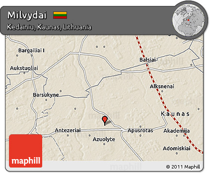Shaded Relief 3D Map of Milvydai