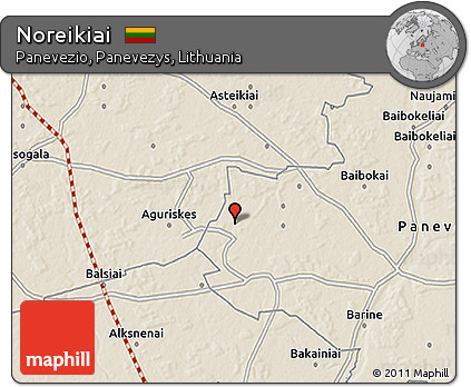 Shaded Relief 3D Map of Noreikiai