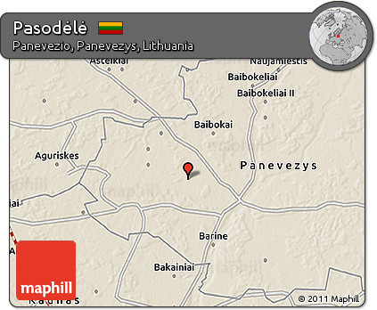 Shaded Relief 3D Map of Pasodėlė