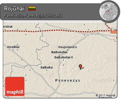 Shaded Relief 3D Map of Rojūnai