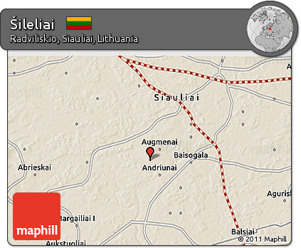 Shaded Relief 3D Map of Šileliai