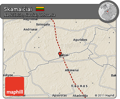 Shaded Relief 3D Map of Skamaičiai