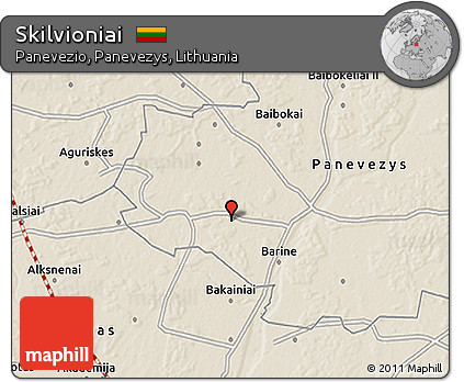 Shaded Relief 3D Map of Skilvioniai