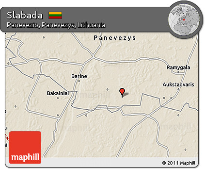 Shaded Relief 3D Map of Slabada