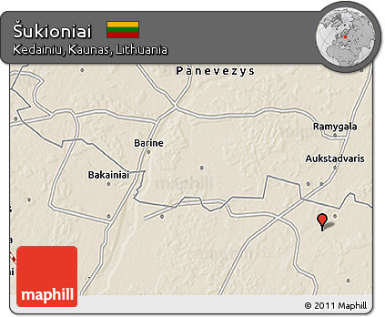 Shaded Relief 3D Map of Šukioniai