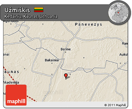 Shaded Relief 3D Map of Užmiškis