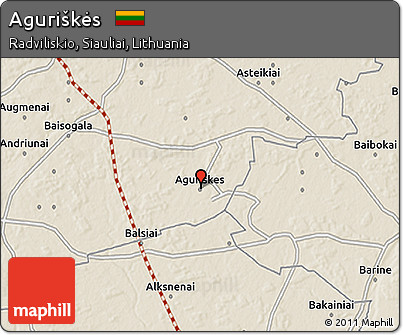 Shaded Relief 3D Map of Aguriškės
