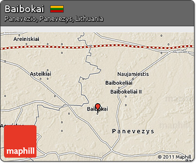Shaded Relief 3D Map of Baibokai