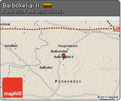 Shaded Relief 3D Map of Baibokėliai II