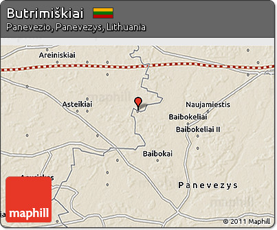 Shaded Relief 3D Map of Butrimiškiai
