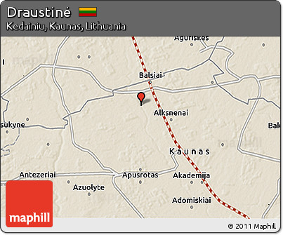 Shaded Relief 3D Map of Draustinė