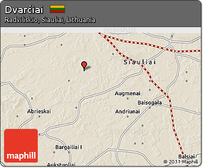 Shaded Relief 3D Map of Dvarčiai