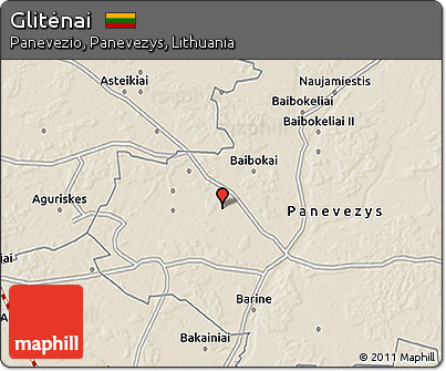 Shaded Relief 3D Map of Glitėnai