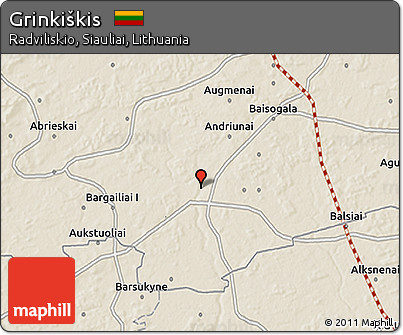 Shaded Relief 3D Map of Grinkiškis
