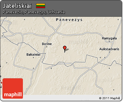 Shaded Relief 3D Map of Jateliškiai