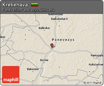 Shaded Relief 3D Map of Krekenava
