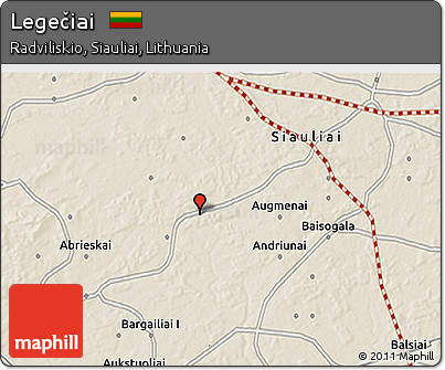 Shaded Relief 3D Map of Legečiai