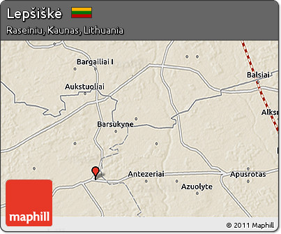 Shaded Relief 3D Map of Lepšiškė
