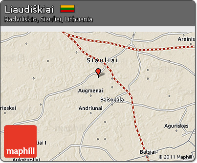 Shaded Relief 3D Map of Liaudiškiai