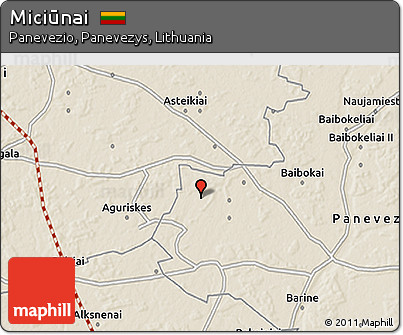 Shaded Relief 3D Map of Miciūnai