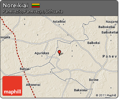 Shaded Relief 3D Map of Noreikiai