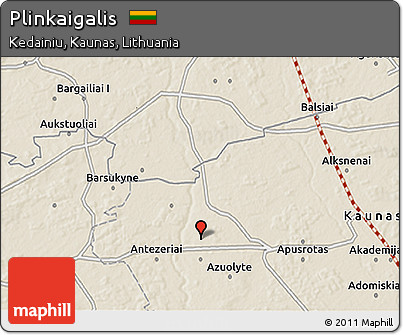 Shaded Relief 3D Map of Plinkaigalis