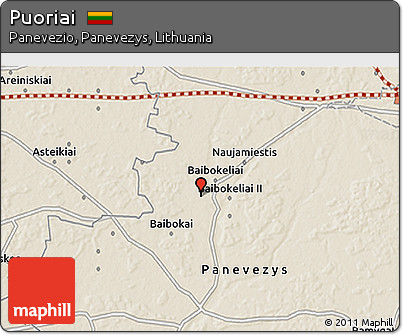 Shaded Relief 3D Map of Puoriai