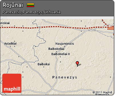 Shaded Relief 3D Map of Rojūnai