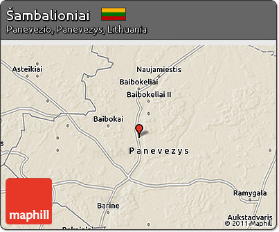 Shaded Relief 3D Map of Šambalioniai